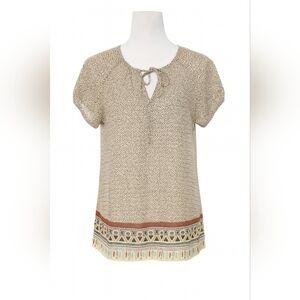 Liz Claiborne Short Sleeve Sheer Blouse Size Medium